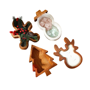 Christmas Gift, Christmas Wooden Candle <b>Holder</b>, Personalized Candle Favor Noel New Year Holiday Gifts Wholesale From Vietnam - Product Image 6