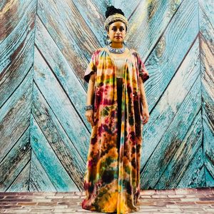 Nouvelle Collection 2025 – Kimono Robe Tie-Dye Fait Main Bandeau 1 Pièce – Tenue de Plage Bohème Coupe Classique Écoresponsable pour Vacances d'Été Femme - Product Image 6