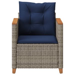 Chaise de jardin en rotin PE gris à pieds réglables, confortable et élégante, pour l'extérieur - Product Image 4
