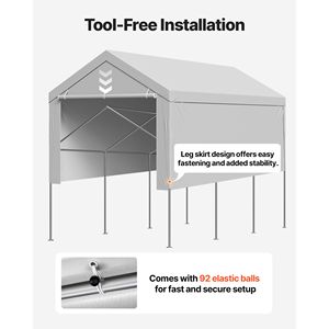 Telo di Ricambio per Tenda da Camion 13 x 20 piedi, Resistente, con Pareti Laterali Anti-UV per Carport - Product Image 6