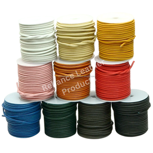 Cordon en cuir personnalisé en gros, couleur et taille au choix |   Cordon rond cousu de 6 mm pour lacets, bijoux DIY et composants de bracelets - Product Image 4