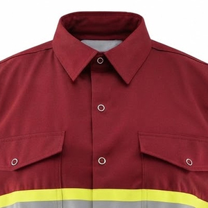 Camisa de Trabajo de Alta Visibilidad con Botones, Manga Larga, Cuello, Reflectante, Prenda de Trabajo de Primera Calidad - Product Image 3