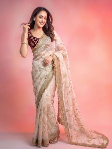 new silk embroidery work <b>saree</b> with lace border festival special <b>saree</b> - Product Image 5