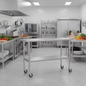 Heavy Duty Stainless Steel Utility Cart With Wheels Mobile Kitchen Prep Table Commercial Storage Trolley 2 Tier <b>Workstation</b> - Product Image 2