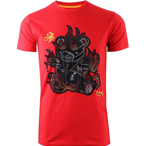 Manufacturer Direct Rhinestone Tee <b>Heat</b>-<b>Press</b> Fixation Durable <b>Machine</b> Washable Bulk Orders Custom Logo Price - Product Image 2