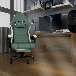 Sedia da Gaming Ergonomica con Cuscino a Molle Insacchettate, Poggiapiedi, Supporto Lombare Regolabile, Tessuto Traspirante e Resistente, Sedia da Computer - Product Image 3