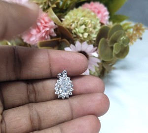 Lurba Jewels 1.95 Ct Pear Cut Moissanite Halo Set Christian Vintage Wedding <b>Pendant</b> Charm <b>Solid</b> 14k White <b>Gold</b> Women's - Product Image 5