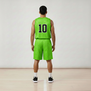 Nouvel ensemble d'uniformes de basketball unisexe pour adultes, entraînement et compétition, personnalisable avec nom d'équipe, absorbant la transpiration, respirant à 100% - Product Image 2