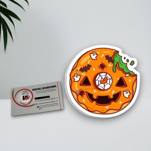 Palette magnétique personnalisée en acrylique en forme de cercle pour extensions de cils, motif citrouille d'Halloween, outils de beauté pour extensions de cils - Product Image 1
