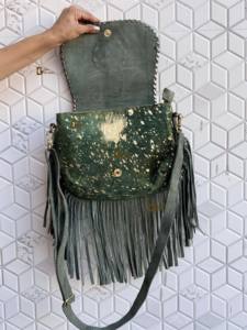 Nuevo Bolso de Mano de Cuero Vacuno con Flecos, Bolso Bandolera con Flecos Metálicos y de Piel, para Fiestas, Bolso de Mujer - Product Image 2