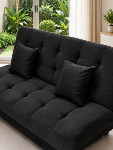 Sofá Cama Moderno Velva Negro, Sofá Cama Convertible para Sala de Estar, Apartamento, Hotel, Villa, Hospital, Fabricante de Telas Personalizadas - Product Image 5