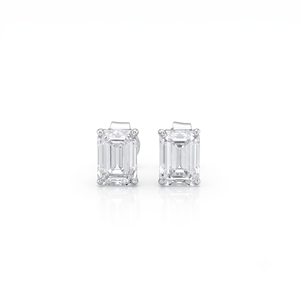Moissanite <b>Emerald</b> Cut Lab Grown Diamond Solitaire Bridal <b>Stud</b> <b>Earrings</b> IGI Certified Elegant Jewelry 10K 14K 18K Solid Gold - Product Image 4