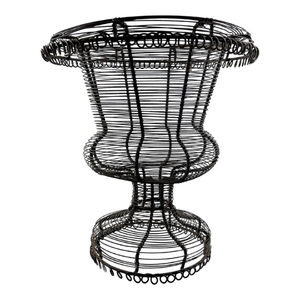 Green Iron Plant Stand Tall Standing Metal <b>Basket</b> Style <b>Flower</b> Planter Holder Indoor Garden Decor Vintage Home Ornament - Product Image 5