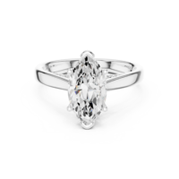 Anillo de Compromiso de Oro de 18k con Diamante Cultivado en Laboratorio de 2 Quilates, Corte Marquesa, E VVS2, Corte Excelente, Incoloro, Forma MQ, Solitario para Boda