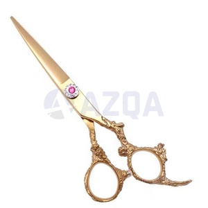 Ciseaux de barbier professionnels en acier inoxydable doré avec revêtement plasma, manche dragon et lames affûtées pour la coupe de cheveux en salon - Product Image 6