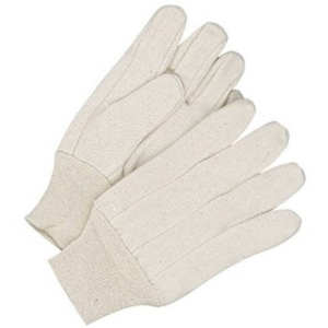 Gants de travail en toile de coton pour hommes de qualité supérieure avec manchette tricotée à pouce volanté, couleur naturelle, usage général, sécurité pour le soudage - Product Image 1