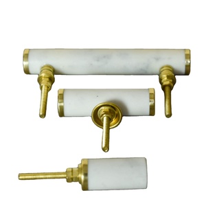 ลูกบิดประตูทำด้วยมือทำจากทองเหลืองและหินธรรมชาติที่ดึงตู้หินอ่อนและอาเกตแบบพรีเมี่ยมสำหรับลิ้นชักตู้เสื้อผ้าเป็นแรงบันดาลใจในการตกแต่งบ้าน - Product Image 3