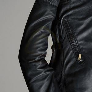 Chaqueta de Cuero para Hombre, Talla Grande, con Cierre, Cuello Alto, Estilo Hip Hop, Invierno, Personalizable con Logotipo, Alta Calidad - Product Image 4