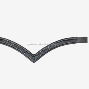 Diseñador de calidad superior Hotfix Decorativo Personalizado V Forma Acolchado Cuero Caballo ceja banda en Full Cob Over Size - Product Image 1