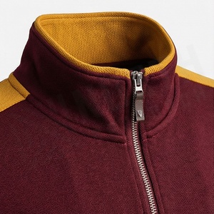 Survêtement pour homme de couleur marron, fermeture éclair intégrale, col montant, vêtements de sport décontractés avec poches latérales, mélange de polyester et de coton, vêtements d'automne - Product Image 4