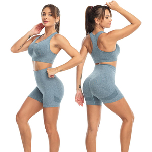 Conjunto de yoga de dos piezas para mujer, diseño de moda, ropa de gimnasio, logotipo personalizado, ropa deportiva en oferta, conjunto de yoga para fitness. - Product Image 4