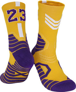 Chaussettes de sport blanches, rouges et noires, tricotées jacquard, respirantes, à motif géométrique, pour le basketball, adultes, été - Product Image 2