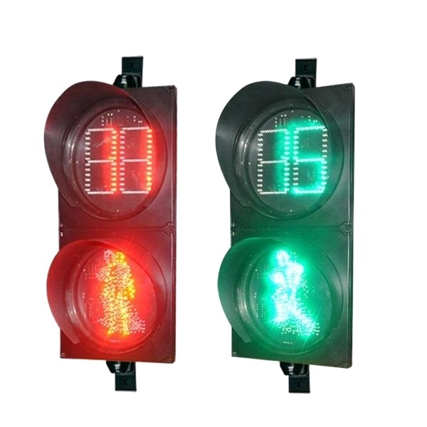 200mm Pedestrian Traffic Light Red Green Colors with Countdown Timer 2 Digits 2 Colors Smart Zebra Crossing Smart Traffic Signal