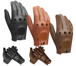 Guantes de Motocicleta de Piel de Cabra, Suaves y Flexibles, Cómodos para Motociclistas, Protección de Nudillos con Carcasa Rígida, Unisex, para Todas las Estaciones - Product Image 2