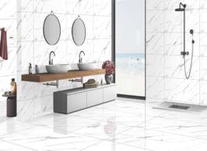 กระเบื้องพอร์ซเลนเคลือบเงาคุณภาพสูง ขนาด 800x1600 1200x1800 750x1500 มม. กระเบื้องแผ่นใหญ่ สำหรับบ้าน โรงแรม ห้างสรรพสินค้า สำนักงาน - Product Image 4