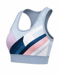 Sujetador deportivo de alto soporte para mujer, ecológico, de spandex/poliéster, con espalda cruzada, cuello redondo, sin costuras, ligero y transpirable. - Product Image 3