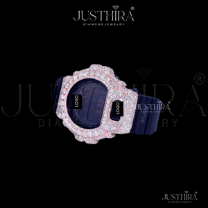 Indian Manufactured Elegant Moissanite Diamond Watch for Women Shiny Stone Bracelet Style <b>Wristwatch</b> Available In Bulk Quantity - Product Image 3