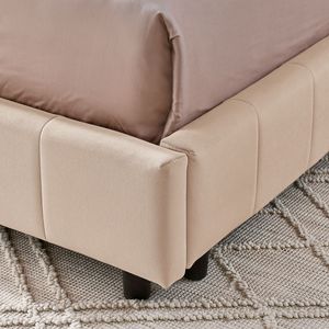 Letto Imbottito Matrimoniale con Testiera e Braccioli Confortevoli, Divano Letto per Camera da Letto o Soggiorno - Product Image 6