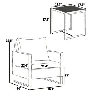 Set da Giardino o Terrazza in Tre Pezzi, Colore Grigio, per Gite in Taverna - Product Image 6
