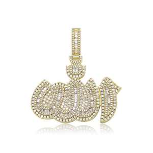 Nouveau Collier Pendentif Allah Haute Qualité Micro-Pavé Moissanite Bijoux Hip Hop Tendance Cadeaux Paix Amour - Product Image 2