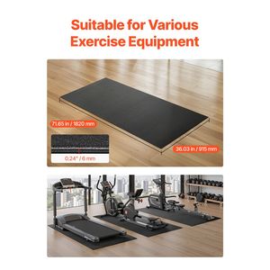 1/4\" Thick PVC Treadmill Mat 36\" X 72\" Exercise Equipment Mat for Treadmills <b>Rowing</b> <b>Machines</b> High-Density Floor Carpet Sports - Product Image 2