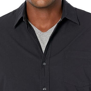 Chemise habillée formelle à manches longues pour homme, 100 % coton sergé respirant, service OEM pour bureau et affaires - Product Image 3