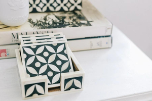 Posavasos Cuadrado de Lujo con Incrustaciones de Hueso, Estilo Bohemio, Hecho a Mano, Ecológico, con Patrón Intrincado, Diseño Premium para un Estilo de Vida Exclusivo - Product Image 5