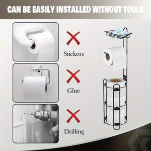 Porta carta igienica da bagno indipendente con smaltimento a scaffale nuovo prodotto di Design - Product Image 6