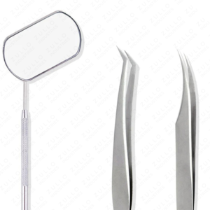 Premium Stainless Steel Eyelash Extension Tweezers Set with Handheld Mirror for Volume <b>Lash</b> Application Precision <b>Kit</b> - Product Image 6