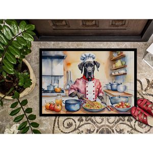 Great Dane the Chef Non Slip Doormat Washable Low Pile <b>Indoor</b> Outdoor Rug 24H X 36W for Entryway Front <b>Door</b> <b>Mat</b> - Product Image 3
