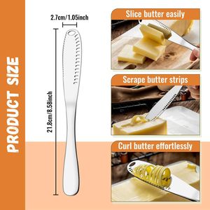 Set di 4 Utensili da Cucina in Acciaio Inossidabile per Burro: Spalmatore, Foratore, Affettatore, Taglierina e Arricciatore per Burro Freddo - Set di Strumenti per Cucinare - Product Image 3