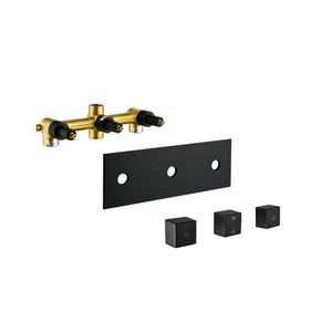 Set Doccia di Lusso in Ottone Nero Opaco da 10 Pollici con Soffione a Pioggia e Doccetta, Miscelatore per Bagno di Alta Gamma - Product Image 3