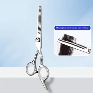 Tijeras de Peluquería de Acero Inoxidable, Afiladas y que No se Atascan, Tijeras Planas de 17 cm, Tijeras Manuales Profesionales para Cortar el Cabello - Product Image 3