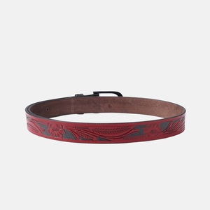 Cinturón de Cuero Marrón de Grano Completo Duradero para Tallado y Pintura Artesanal Estilo Vaquero/Vaquera, Cinturón de Cuero Repujado Unisex - Product Image 4