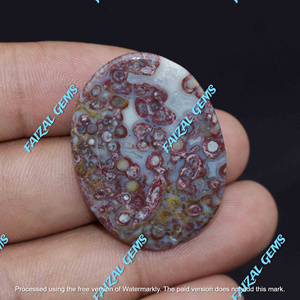 FAIJAN GEMS - Gema Natural Ovalada de Jaspe con Diseño de Piel de Leopardo, Certificada por Terceros, Calidad Superior para la Elaboración de Joyas - Product Image 2