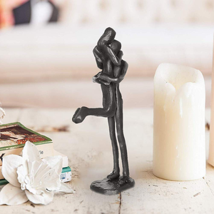 Escultura de Pareja de Hierro Hecha a Mano, Estatua de Amantes Románticos, Figura de Amor Apasionado, Decoración de Arte Metálico Abstracto para el Hogar y la Oficina - Product Image 2
