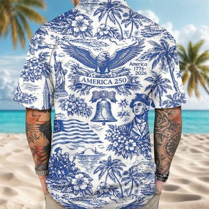 Chemises hawaïennes à manches courtes pour hommes, motifs personnalisés, impression numérique haute définition - Product Image 3