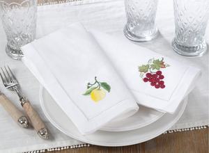 Serviette de Table en lin, 100% pièces, brodée de raisin, Style classique, serviette de Table, point papillon, pour mariage, hôtel, maison - Product Image 3
