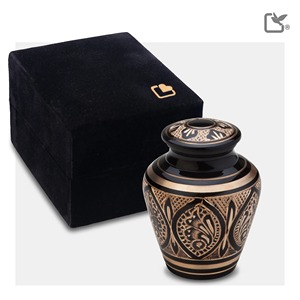 Black Cremation Urn with Gold <b>Butterfly</b> and Hands Design for Adult Funeral Urn Handmade Large Brass Memorial Urn With Lid - Product Image 3