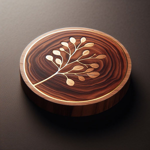 Artisan Crafted Square &amp; Circular Acacia Wood Coasters Elegant Coffee Tabletop Protection Evoking the Charm of <strong>Chopping</strong> <strong>Blocks</strong>